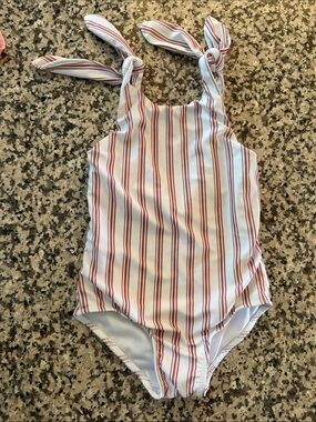 Cash & Co. Girls Striped One Piece Swimsuit 5/6T